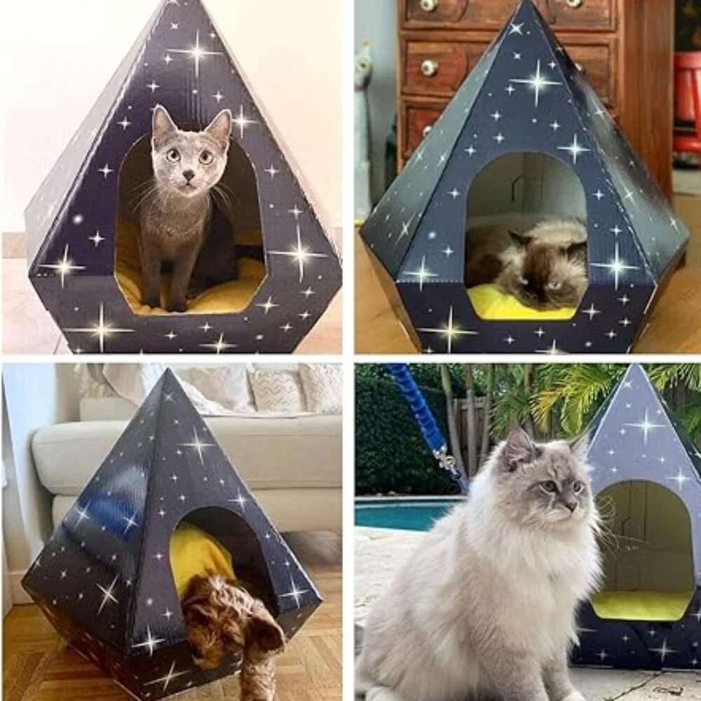 Cat Teepee Bed – Indoor Pet Tent House for Cats, Kittens & Small Dogs 🏕️🐾